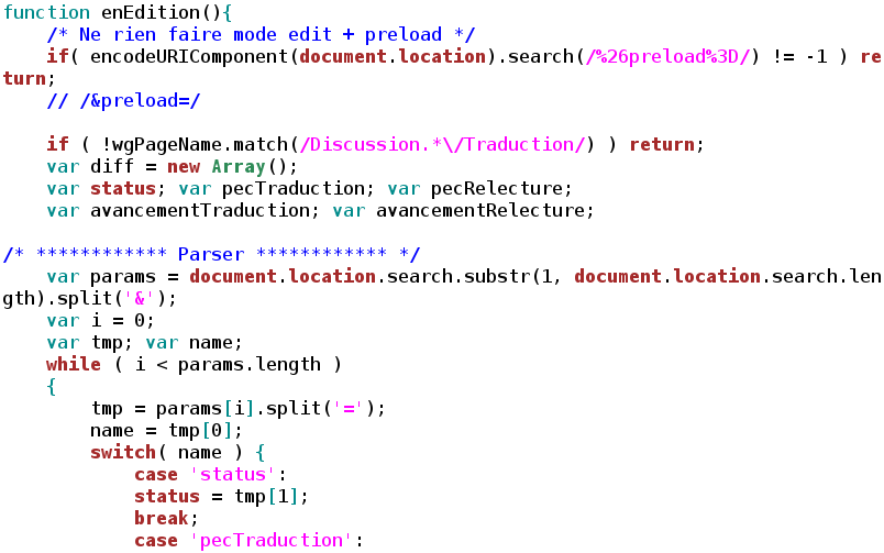 Source code on a screen